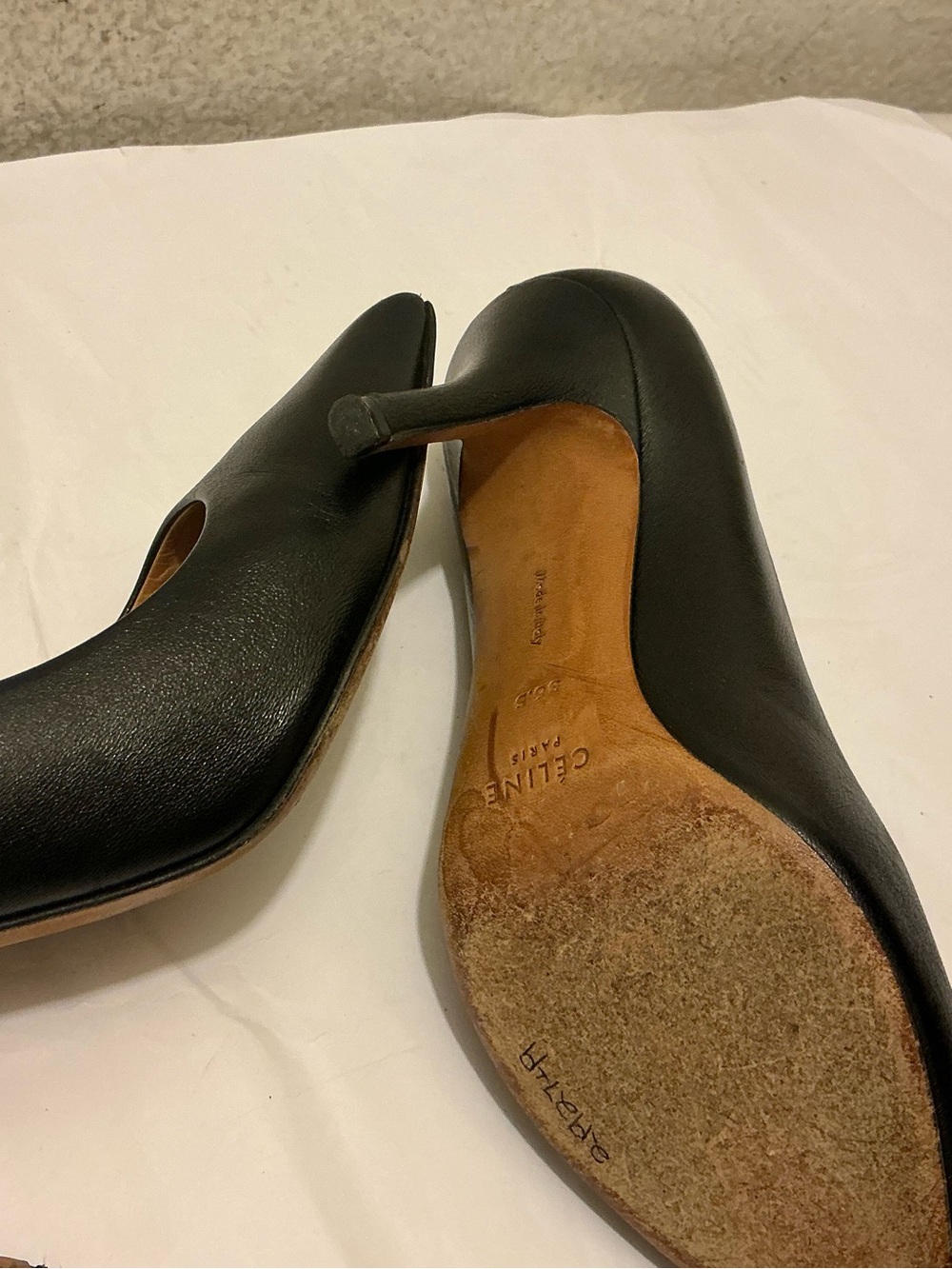 Celine Paris Black Leather Pointed Toe Pumps - Women’s Size 36.5 - Picture 9 of 10